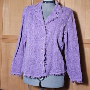 Purple Textured Women's Blazer
